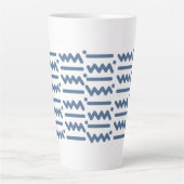 jaren '80 Zigzag Wallpaper - Blauw Latte Mok (Voorkant)