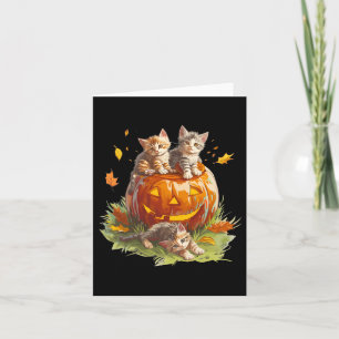 jaren 90 Cat Pumpkin Halloween Voor Mannen Vrouwe Kaart