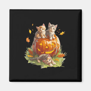 jaren 90 Cat Pumpkin Halloween Voor Mannen Vrouwe Magneet