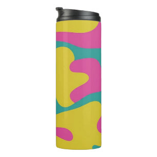jaren '90 Chique roze & Blauwgroen camo Thermosbeker