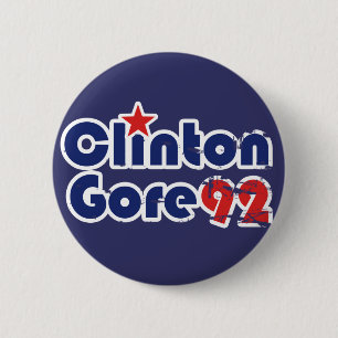  jaren '90 Clinton Gore 1992 Ronde Button 5,7 Cm