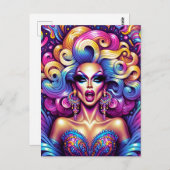 jaren '90 Drag Queen Briefkaart (Voorkant / Achterkant)