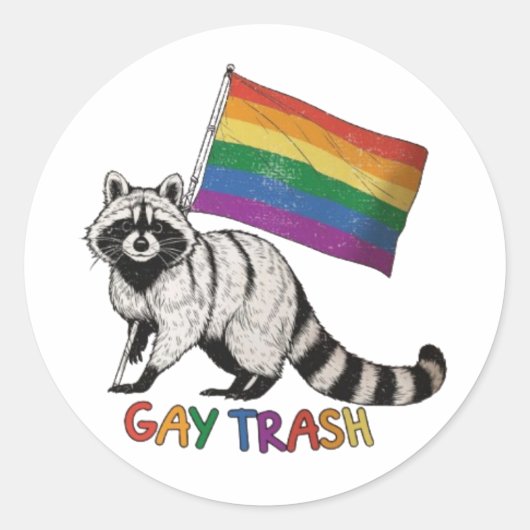 jaren '90 Funny Racoon Ronde Sticker (Voorkant)