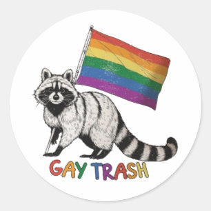 jaren '90 Funny Racoon Ronde Sticker