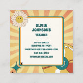  jaren '90 Retro Vinyl School Docent Vierkante Visitekaartje (Achterkant)