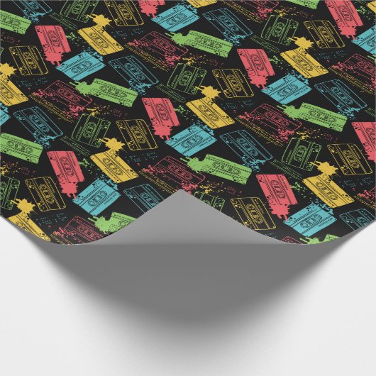 jaren '90 Stijl Cool Grunge Cassettes Cadeaupapier (Hoek)