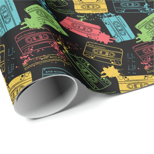 jaren '90 Stijl Cool Grunge Cassettes Cadeaupapier (Rol Hoek)