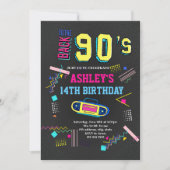 jaren '90 thema verjaardagsuitnodiging kaart (Voorkant)