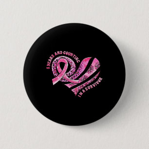 Jaren en tellen ik ben een overlevende borstkanker ronde button 5,7 cm