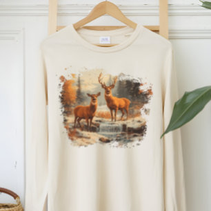 Jaren Negentig Vintage Buck And Doe Herten Dames & T-shirt