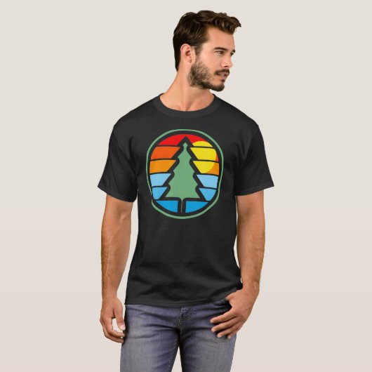  jaren tachtig Retro Lone Pine Tree Graphic Art T-shirt (Voorkant volledig)