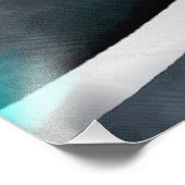 Jaren Tachtig Turquoise en Grijze Gebogen Lijn Pat Foto Afdruk (Hoek)