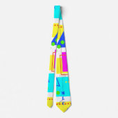 JAREN TACHTIG VORM PATROON JAREN '80 NEON MONOGRAM STROPDAS (Achterkant)