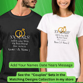 Jaren toevoegen Datum, Namen, Jubileum bruiloft T-shirt