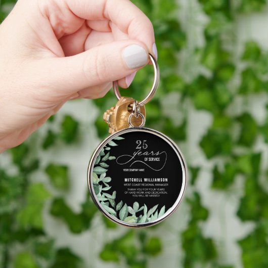 Jaren van de Dienst Pensioen Groen Keepsake Sleutelhanger (Hand)