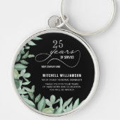 Jaren van de Dienst Pensioen Groen Keepsake Sleutelhanger (Voorkant)