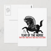 Jaren van de Paard Papercut Briefkaart (Voorkant / Achterkant)