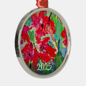 Jaren van klaprozen metalen ornament (Rechts)