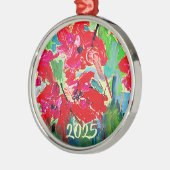 Jaren van klaprozen metalen ornament (Links)