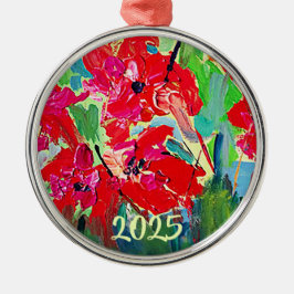 Jaren van klaprozen metalen ornament