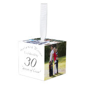 Jaren van Liefde Jubileum Foto Kubus Ornament (Voorkant hoekig)