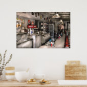 jaren vijftig - De Soda-fontein Poster (Keuken)