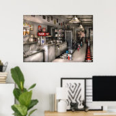 jaren vijftig - De Soda-fontein Poster (Thuiskantoor)