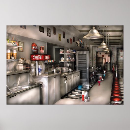 jaren vijftig - De Soda-fontein Poster (Voorkant)