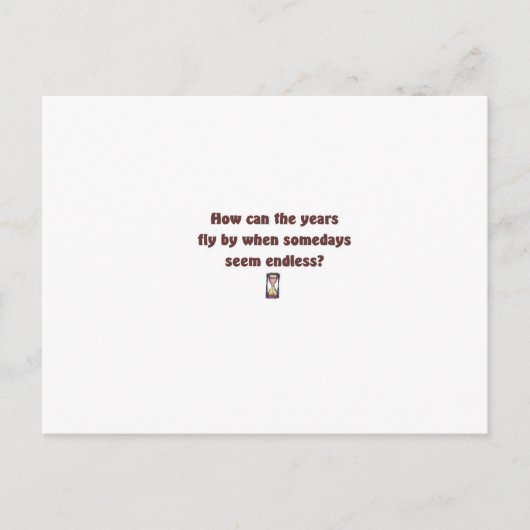 Jaren vliegen voorbij briefkaart (Voorkant)