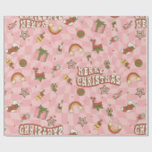  jaren zestig Groovy Merry Christmas Cadeaupapier (Vlak)