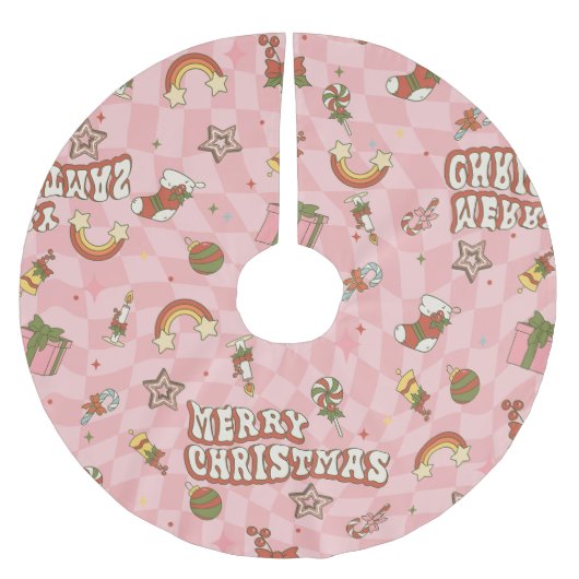  jaren zestig Groovy Merry Christmas Kerstboom Rok (Voorkant)