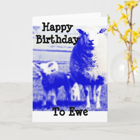 jarig schaap kaart (Gele Bloem)