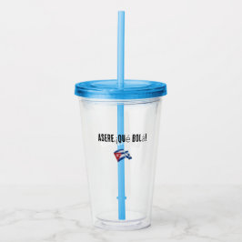 jarra / vaso con frase cubana acryl drinkbeker