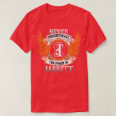 Jarrett naam Shirt onderschat nooit de kracht O (Design voorkant)