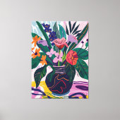 Jarrón con Flores: Arte Favista Estilo Matisse. Canvas Afdruk (Voorkant)