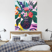 Jarrón con Flores: Arte Favista Estilo Matisse. Canvas Afdruk (Insitu (Slaapkamer))
