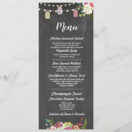 Jars Menu Weddenschappen Reception Rustic Chalk Fl