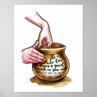 Jars of Clay - Potter die een vaas gooit - waterve Poster