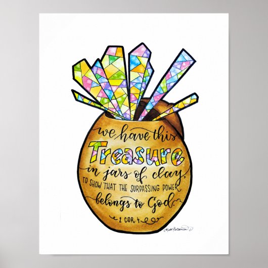 Jars of Clay - Treasure - 2 cor 4 - Waterverf Art Poster (Voorkant)