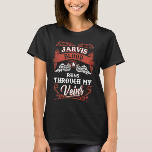 Jarvis-bloed stroomt door mijn aderen familie kers t-shirt