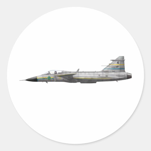 Jas 39 Gripen Ronde Sticker (Voorkant)