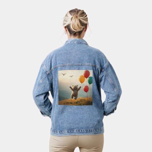 Jas Baby Beer Vliegen met ballonnen Denim Jacket (Model)