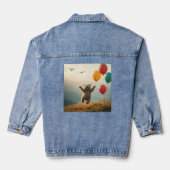 Jas Baby Beer Vliegen met ballonnen Denim Jacket (Achterkant)