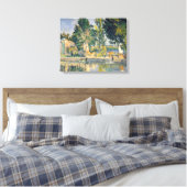 Jas de Bouffan De Vijver - Paul Cezanne - c1876 Canvas Afdruk (Insitu (Slaapkamer))