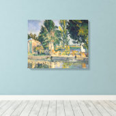 Jas de Bouffan De Vijver - Paul Cezanne - c1876 Canvas Afdruk (Insitu (Houten vloer))