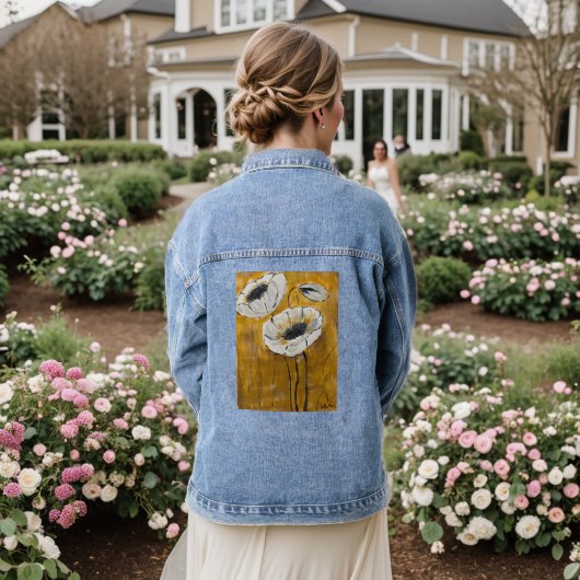 Jas met bloemen Art Denim Jacket (Huwelijk Achterkant)