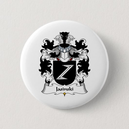 Jasinski Family Crest Ronde Button 5,7 Cm (Voorkant)