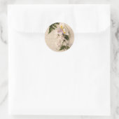 Jasmijn bloemen en lelie met script ronde sticker (Tas)