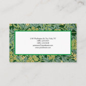 Jasmijn Bloemen Patroon Groen Wit Minimalist Visitekaartje (Achterkant)