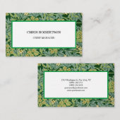 Jasmijn Bloemen Patroon Groen Wit Minimalist Visitekaartje (Voorkant / Achterkant)